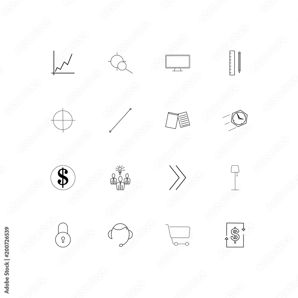 Business simple linear icons set. Outlined vector icons Business simple linear icons set. Outlined vector icons