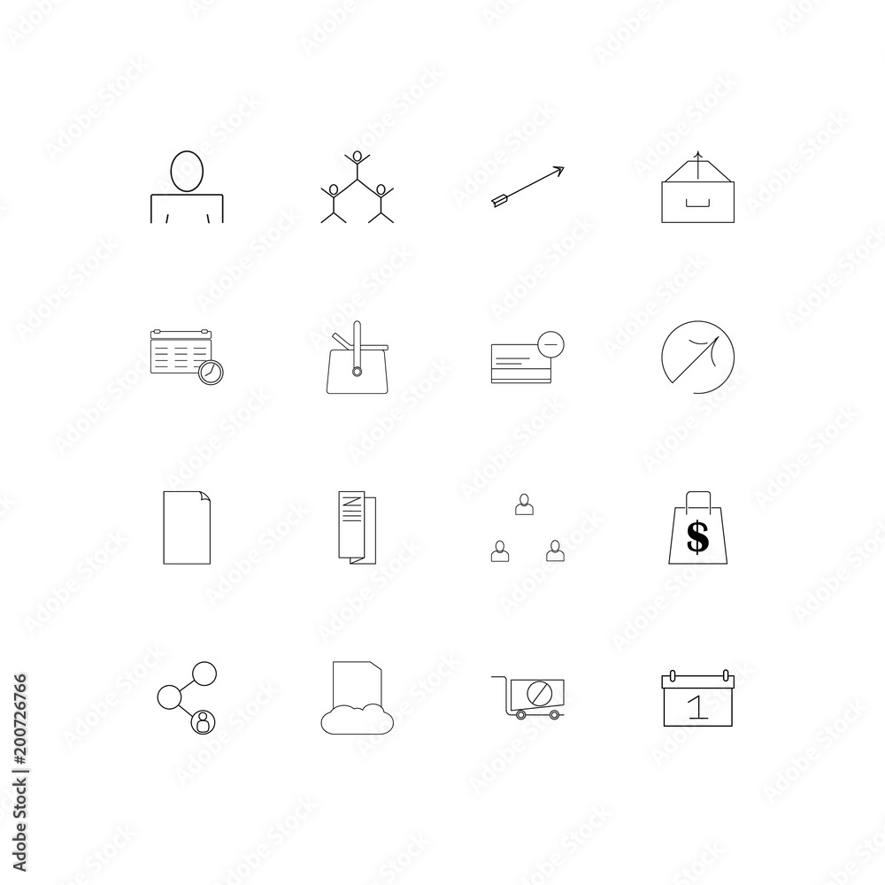 Business simple linear icons set. Outlined vector icons Business simple linear icons set. Outlined vector icons
