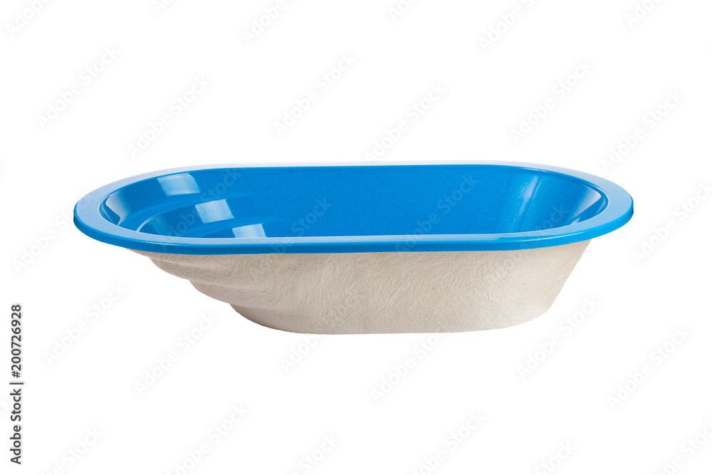 Blue oval washbasin