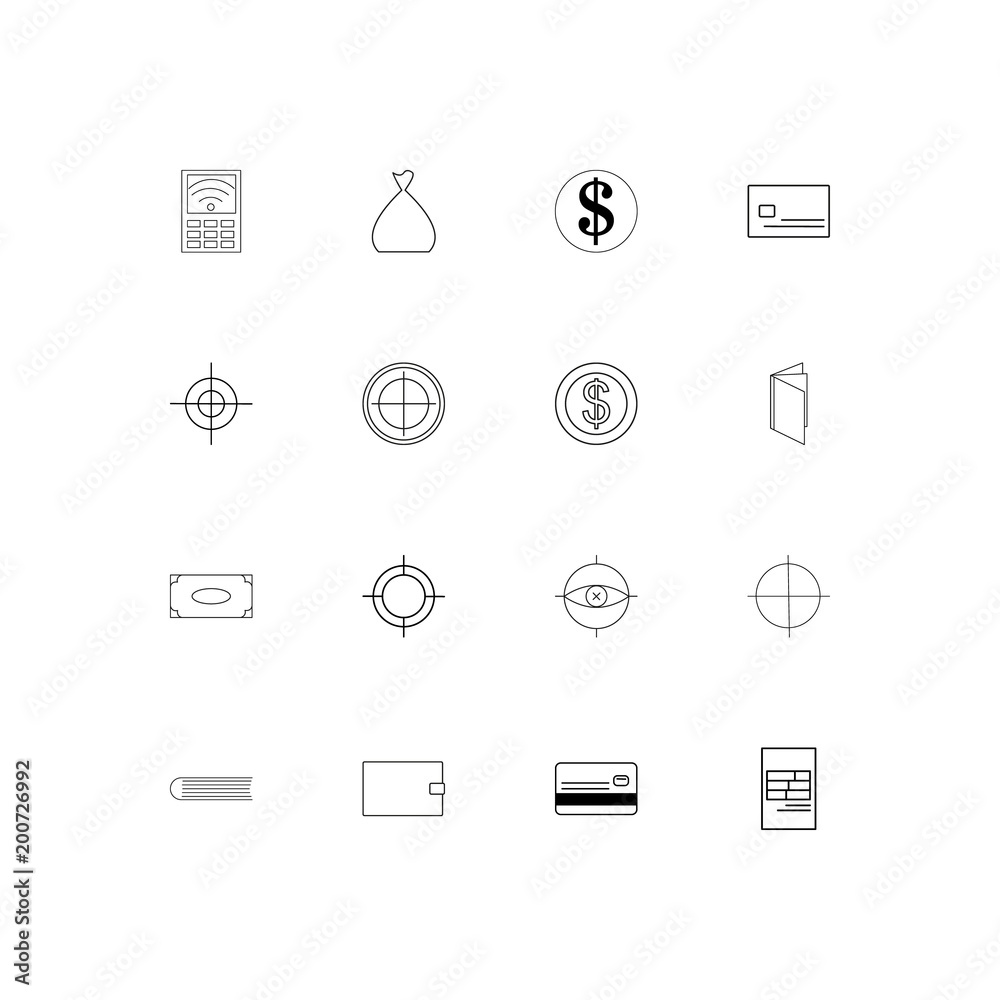 Banking, Finance And Money simple linear icons set. Outlined vector icons Banking, Finance And Money simple linear icons set. Outlined vector icons