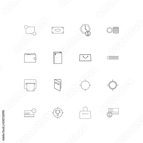 Banking, Finance And Money simple linear icons set. Outlined vector icons © Birgul