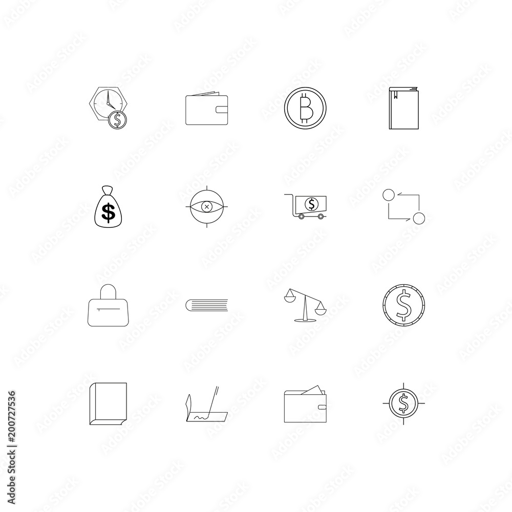 Banking, Finance And Money simple linear icons set. Outlined vector icons Banking, Finance And Money simple linear icons set. Outlined vector icons