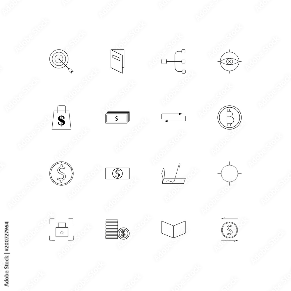 Banking, Finance And Money simple linear icons set. Outlined vector icons Banking, Finance And Money simple linear icons set. Outlined vector icons