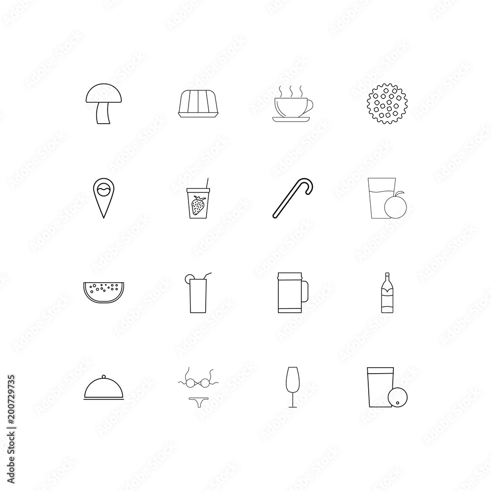 Food And Drink simple linear icons set. Outlined vector icons Food And Drink simple linear icons set. Outlined vector icons