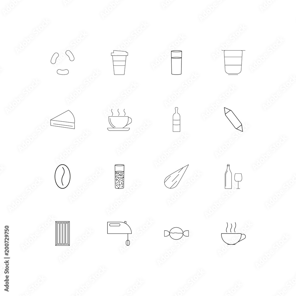 Food And Drink simple linear icons set. Outlined vector icons Food And Drink simple linear icons set. Outlined vector icons