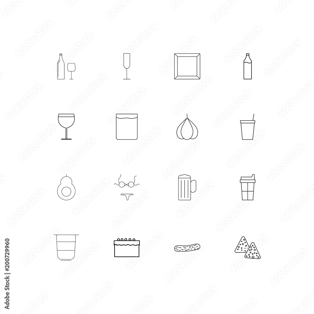 Food And Drink simple linear icons set. Outlined vector icons Food And Drink simple linear icons set. Outlined vector icons