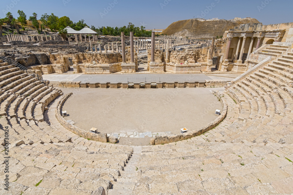 Ancient roman theater at Bet Shean (Scythopolis) National Park, Israel.