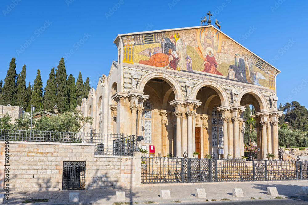 Obraz premium The Church of All Nations, Mount of Olives, Jerusalem, Israel, Middle East.