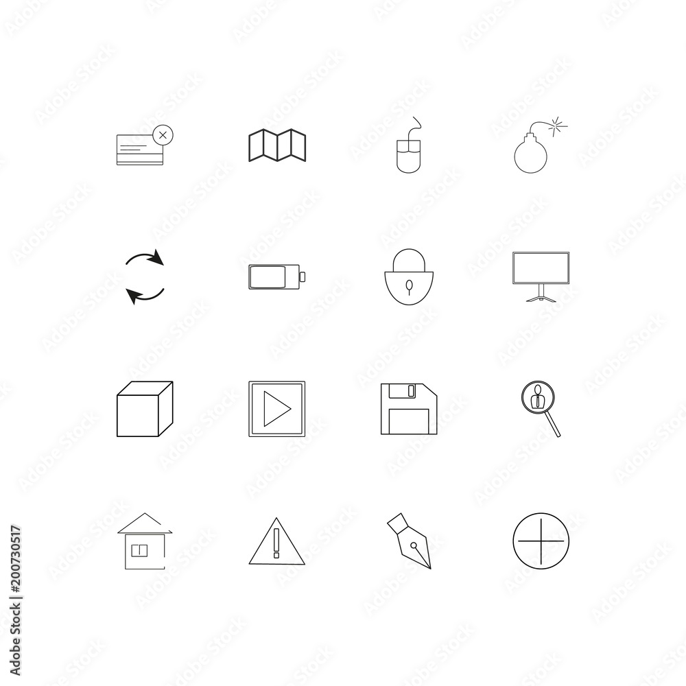 Interface simple linear icons set. Outlined vector icons Interface simple linear icons set. Outlined vector icons