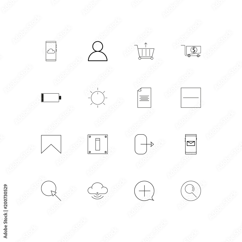 Interface simple linear icons set. Outlined vector icons Interface simple linear icons set. Outlined vector icons