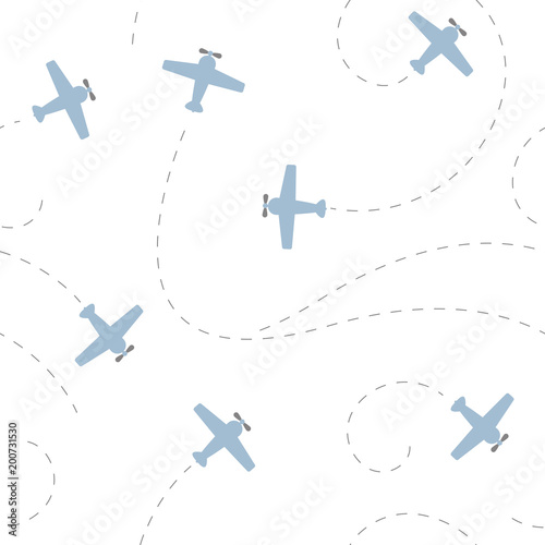 vector seamless children colorful pattern aircraft