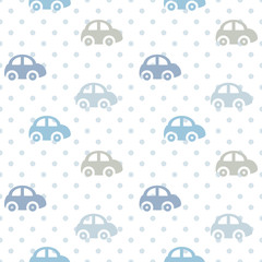 Acrylglasbilder Automuster Buntes Autos Muster im Kinderstil  © Oksana