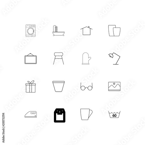 Home Appliances And Equipment simple linear icons set. Outlined vector icons