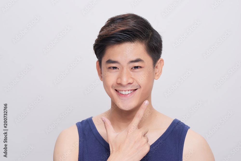 Portrait of a handsome man with healthy skin face. Portrait of a handsome man with healthy skin face.