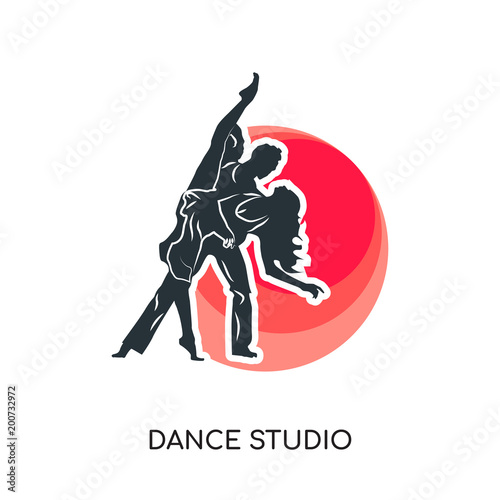 dance studio logo isolated on white background for your web, mobile and app design