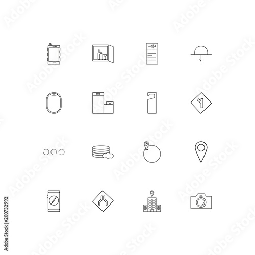 Travel simple linear icons set. Outlined vector icons © Birgul