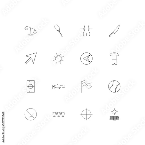 Sport Fitness And Recreation simple linear icons set. Outlined vector icons © Birgul
