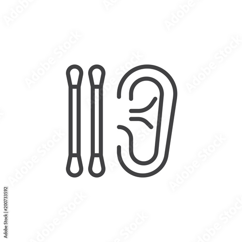 Cotton swabs outline icon. linear style sign for mobile concept and web design. Ear sticks simple line vector icon. Symbol, logo illustration. Pixel perfect vector graphics