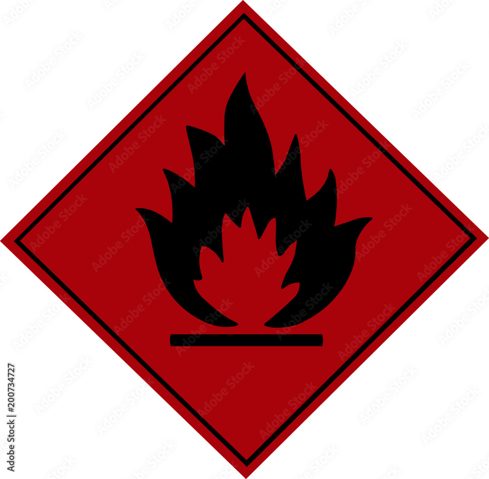 Flammable Warning Symbol Flammable Warning Symbol
