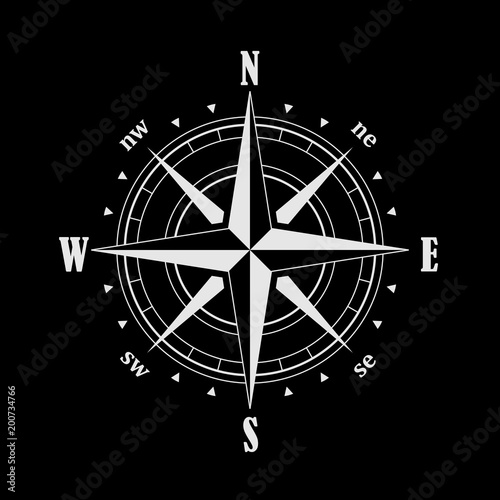 Compass rose symbol. Vector illustration.