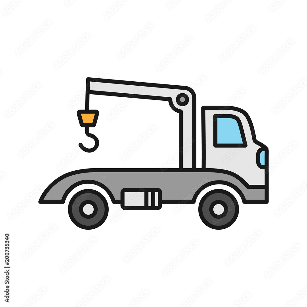Tow truck color icon