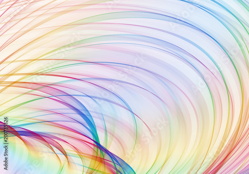 Colorful abstract flames rainbow lines background on white