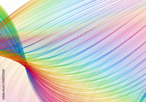 Colorful abstract flames rainbow lines background on white