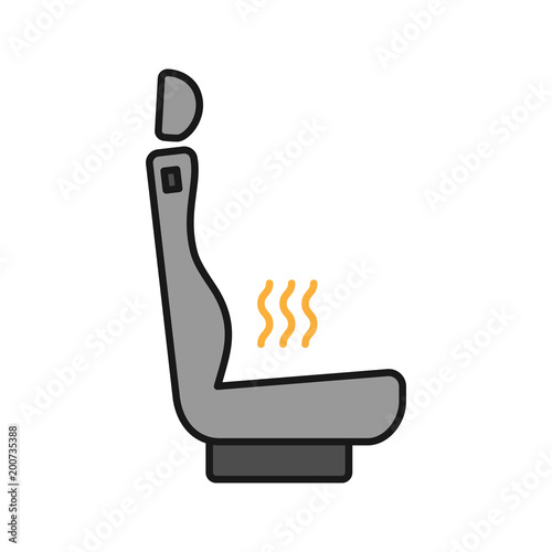 Heated car seat color icon