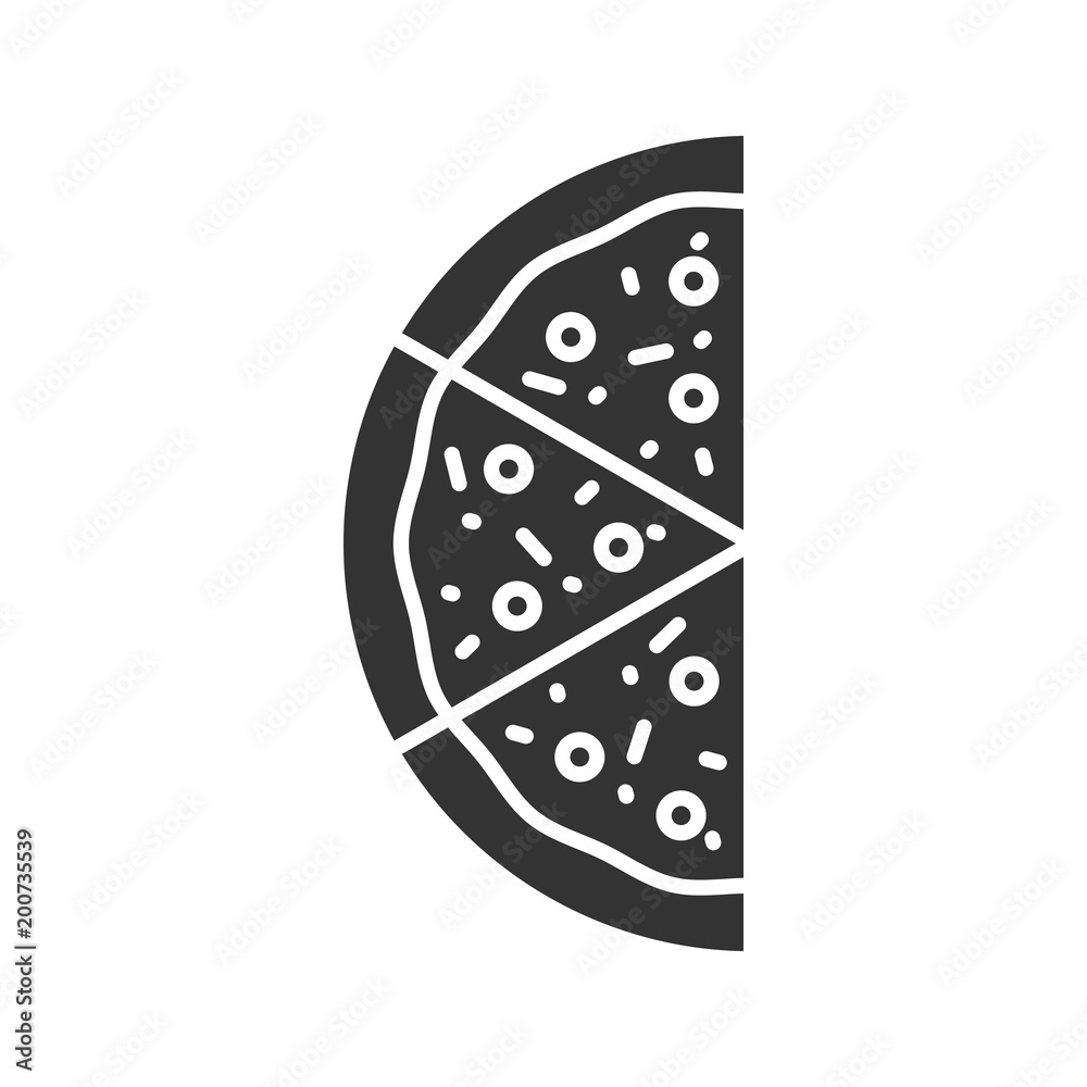 Half of pizza glyph icon