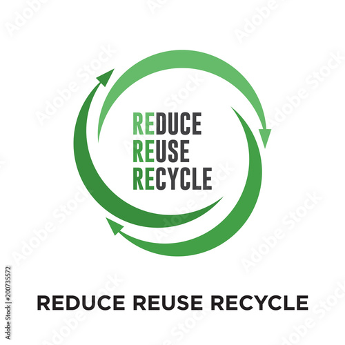 reduce reuse recycle logo isolated on white background for your web, mobile and app design