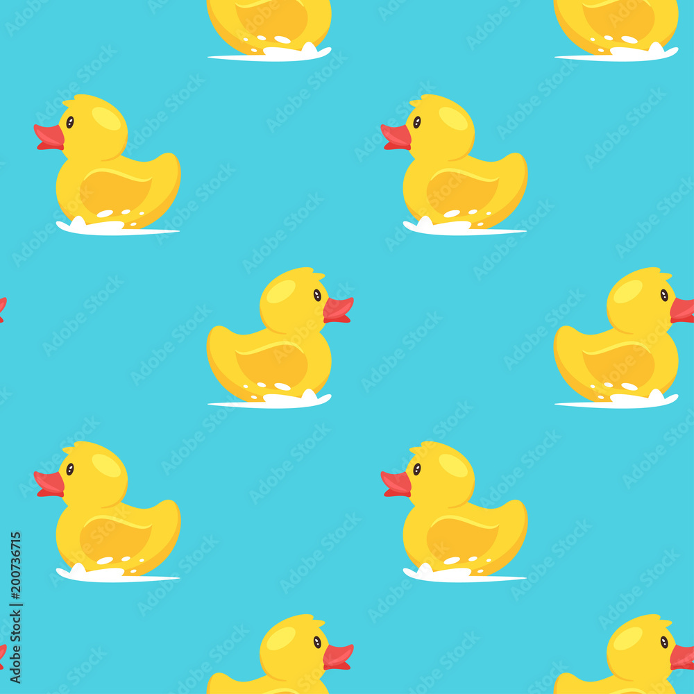 seamless pattern with yellow duck