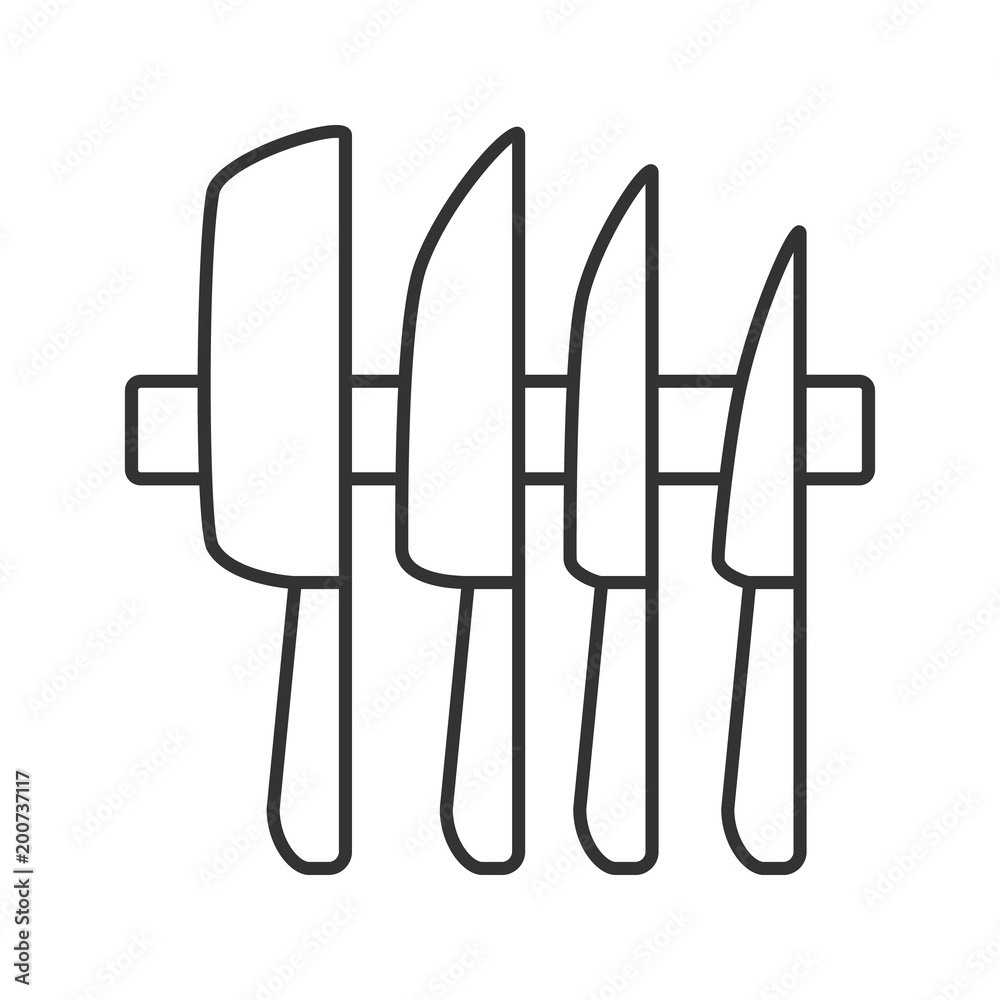 Fototapeta premium Knives set linear icon