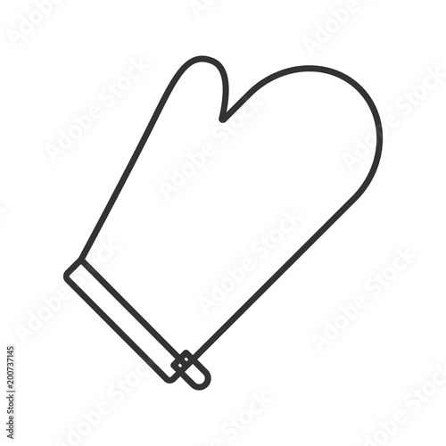 Oven mitt linear icon