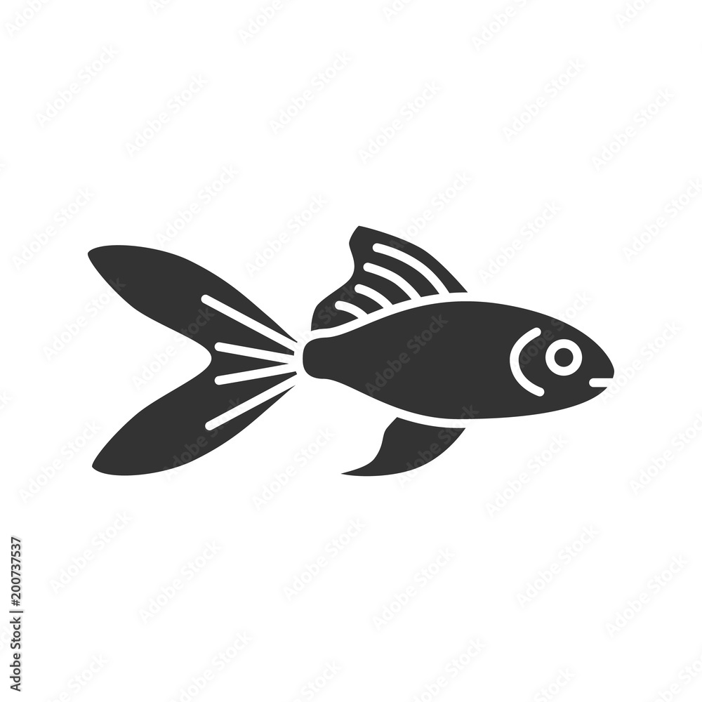 Fototapeta premium Aquarium goldfish glyph icon
