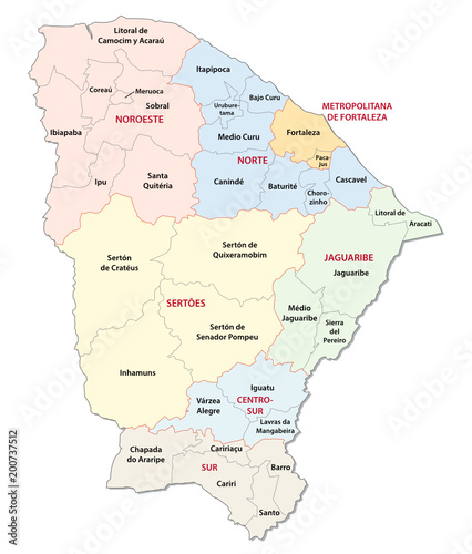 ceara administrative and political vector map photo
