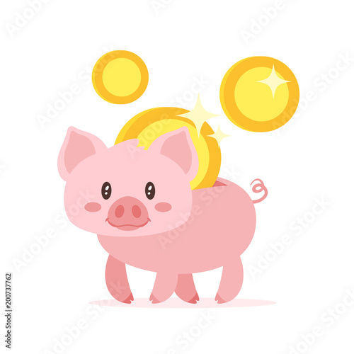 cute pink piggy bank