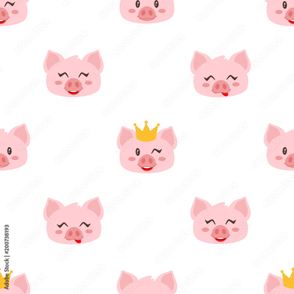 seamless pattern with pink pig seamless pattern with pink pig
