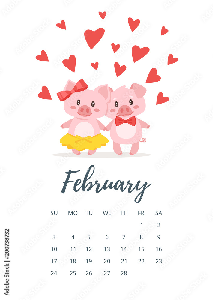 February 2019 year calendar page February 2019 year calendar page