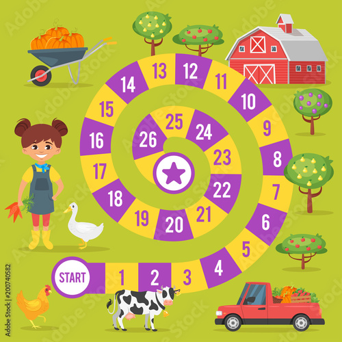  kids farm board game