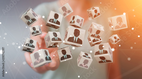 Fotografi Businesswoman choosing candidate for a job 3D rendering
