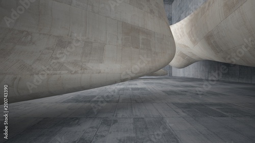 Empty dark abstract concrete smooth interior . Architectural background. 3D illustration and rendering