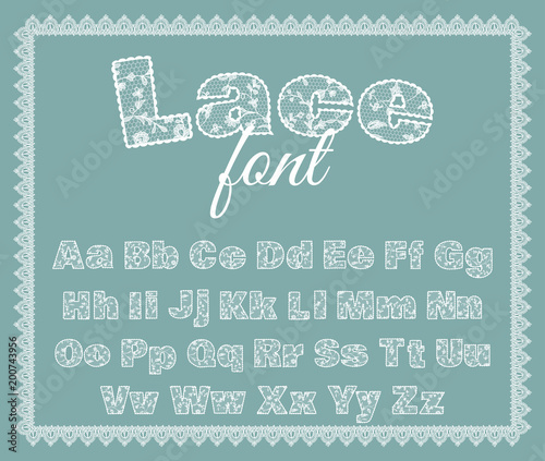 lace alphabet in frame