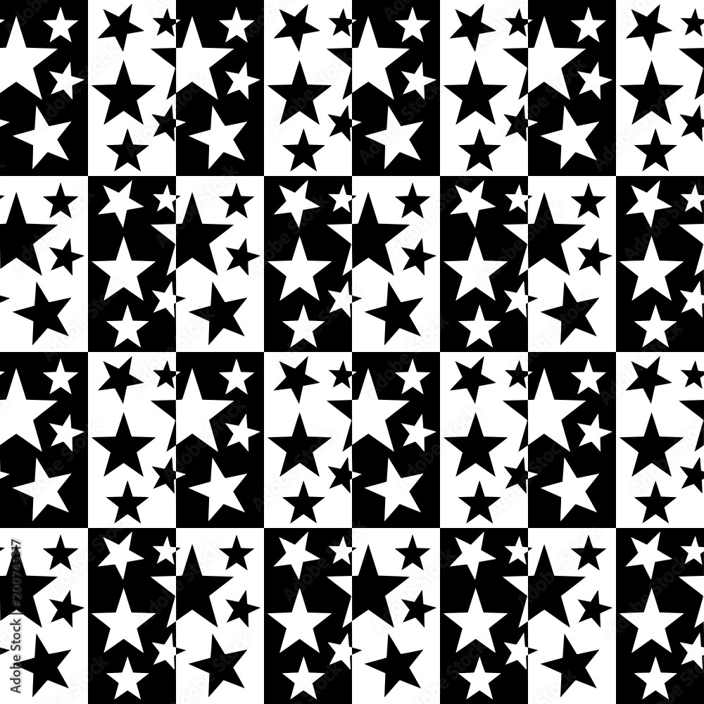 Obraz premium Background with a five-pointed stars in a black - white colors