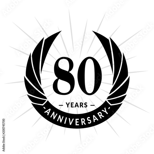 80 years anniversary. Elegant anniversary design. 80 years logo.
