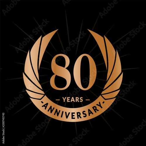 80 years anniversary. Elegant anniversary design. 80 years logo.
