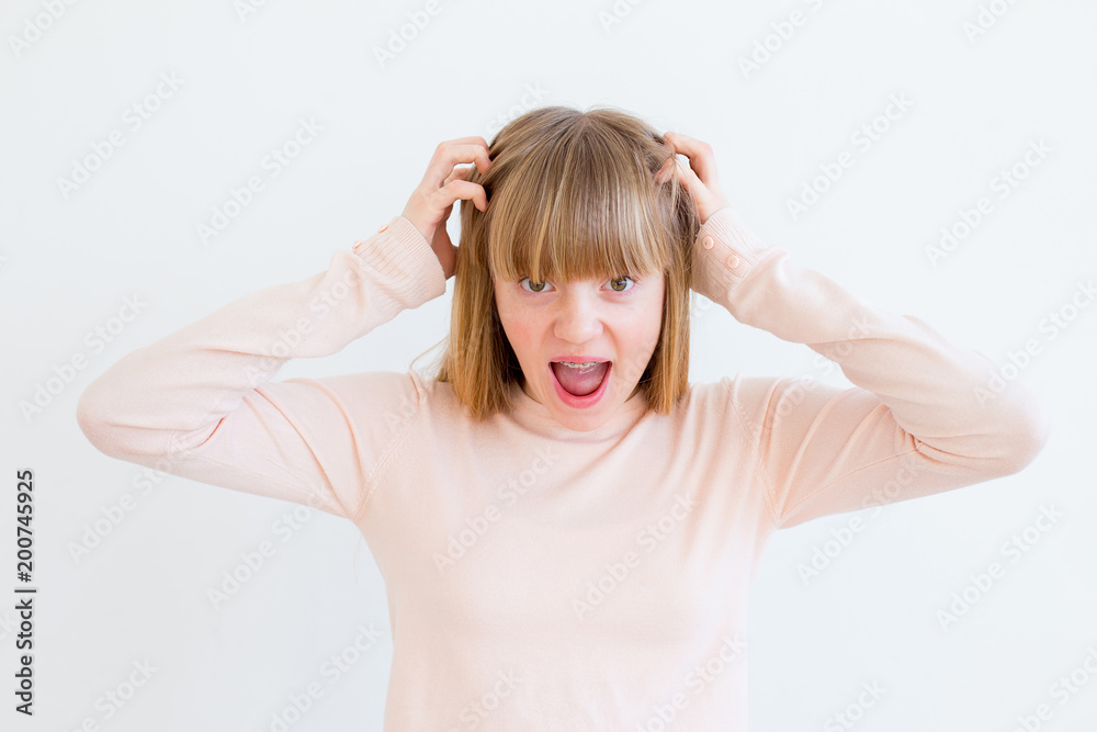 Girl showing emotions Girl showing emotions