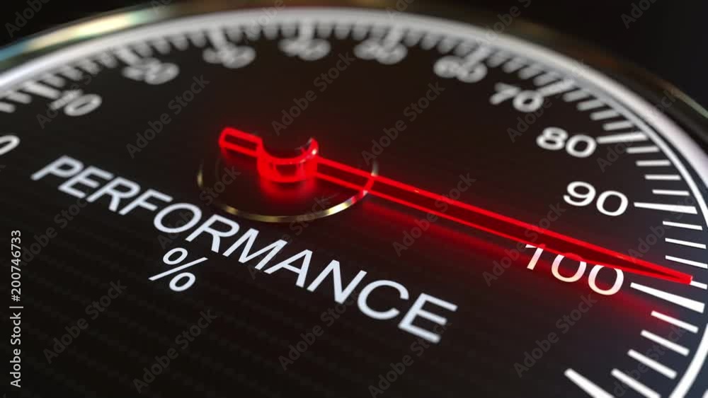 Performance meter or indicator conceptual animation