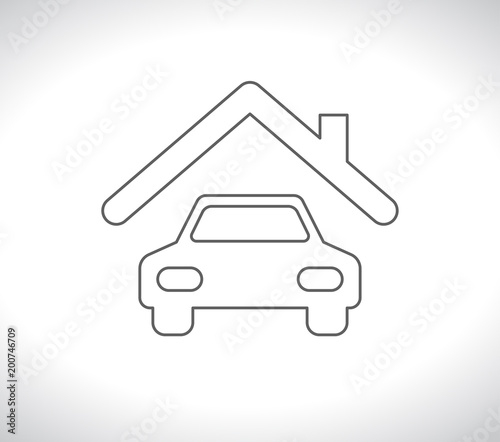 car under roof icon