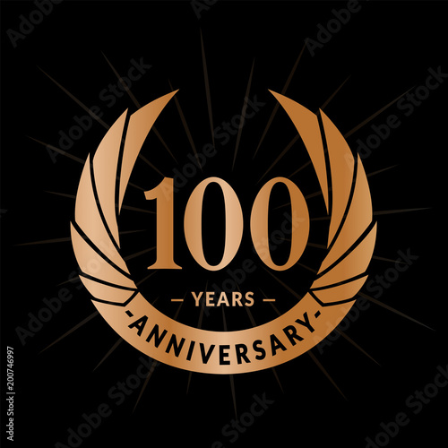 100 years anniversary. Elegant anniversary design. 100 years logo.

