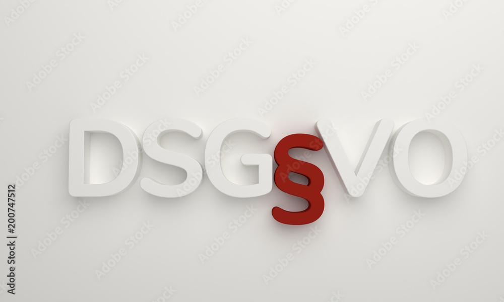 DSGVO 3d rendering white DSGVO 3d rendering white